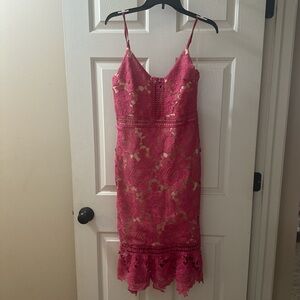 Gianni Bini Fuchsia Lace Dress